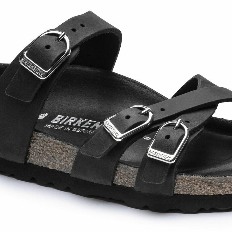 Birkenstock Hex Oiled Læder Franca Dame Sort | DK 44XYU